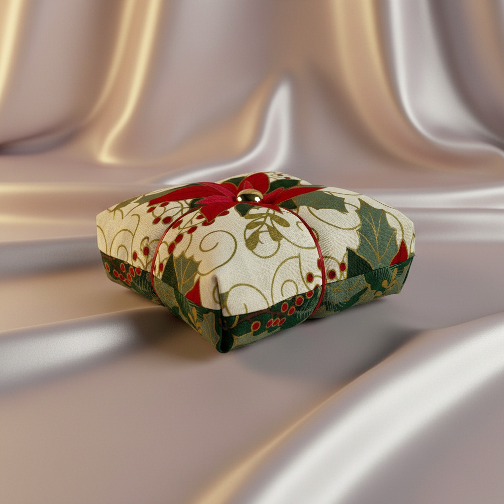 Seasonal Christmas Parcel Pincushion - Rose & Thimble