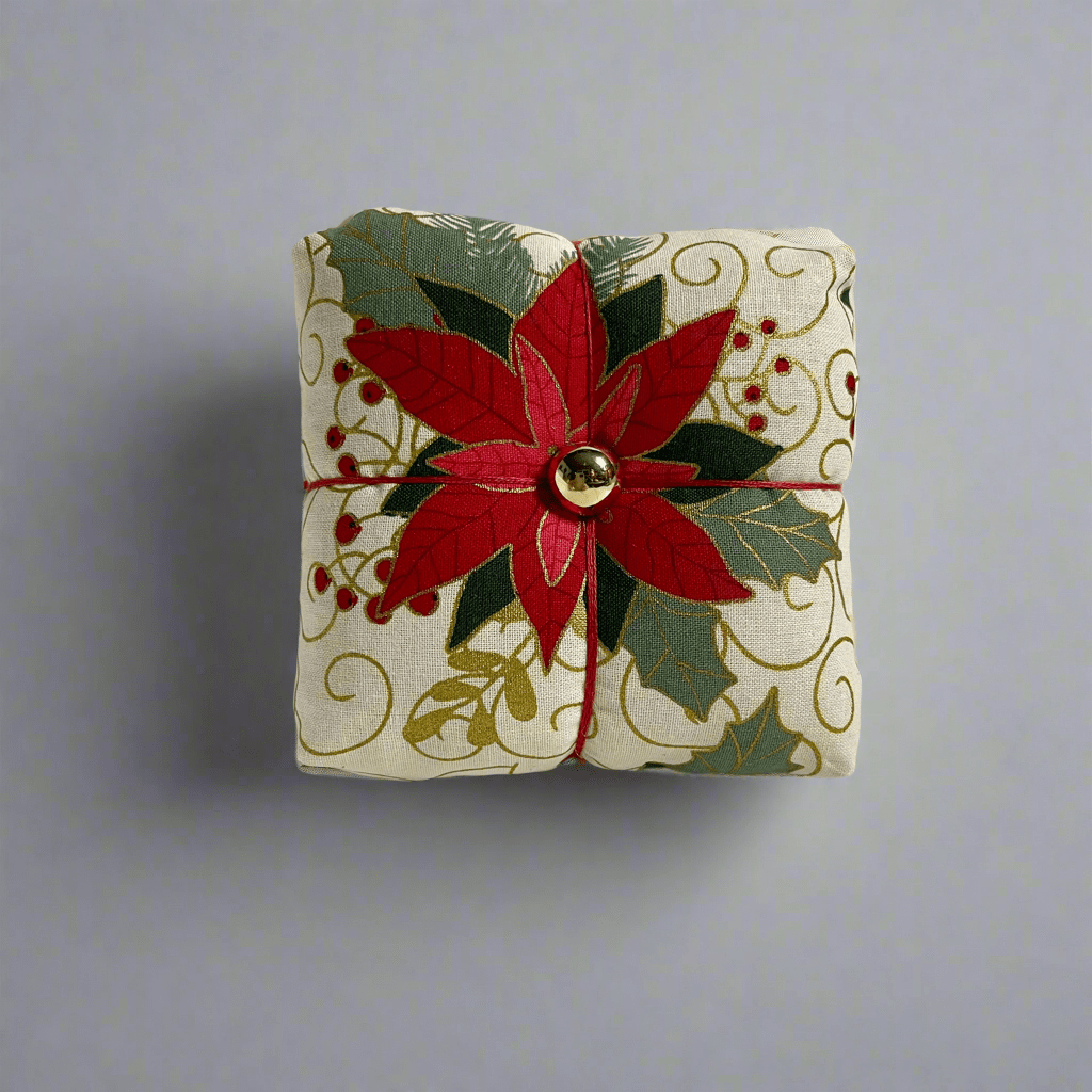 Seasonal Christmas Parcel Pincushion - Rose & Thimble