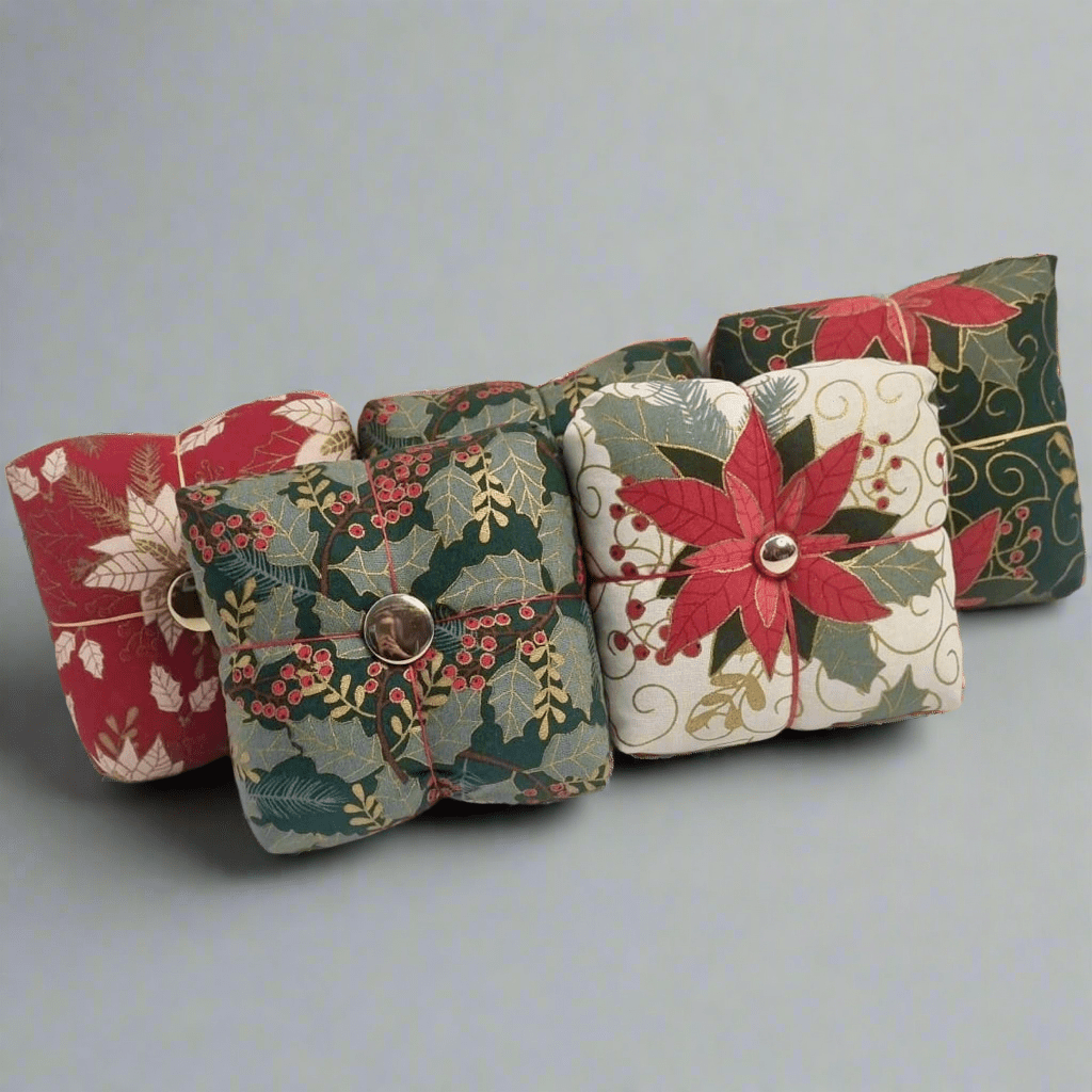 Seasonal Christmas Parcel Pincushion - Rose & Thimble