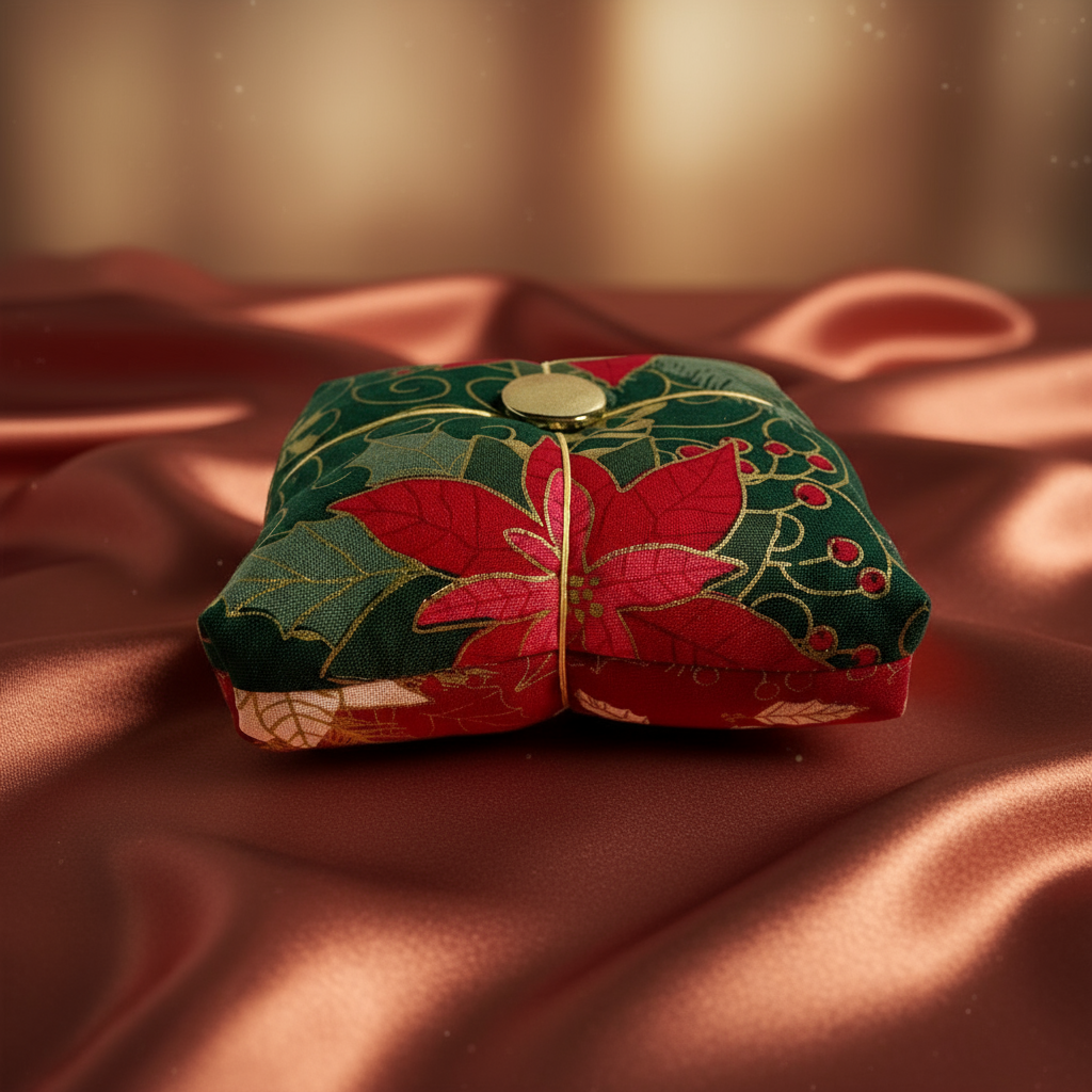 Seasonal Christmas Parcel Pincushion - Rose & Thimble
