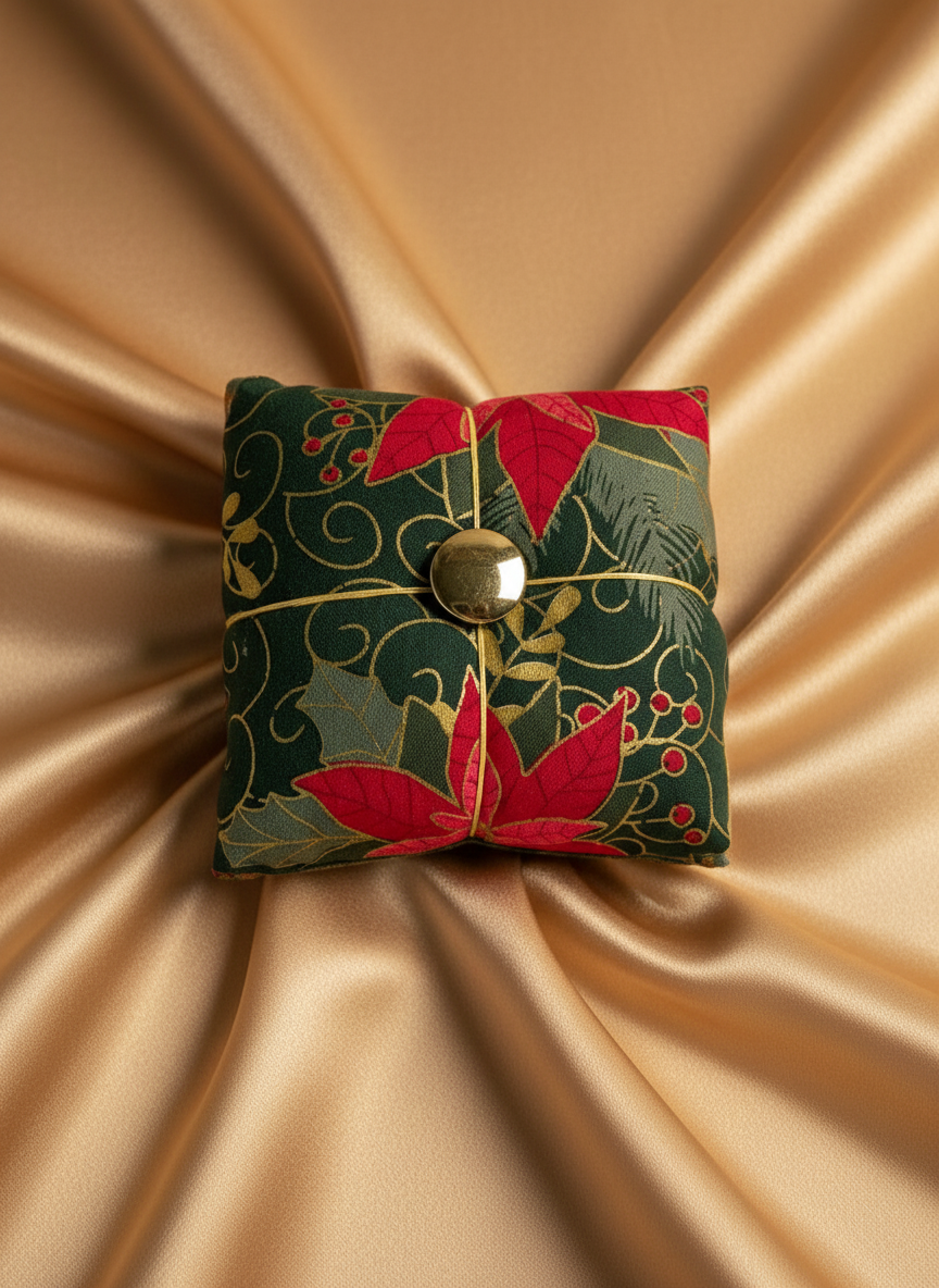 Seasonal Christmas Parcel Pincushion - Rose & Thimble